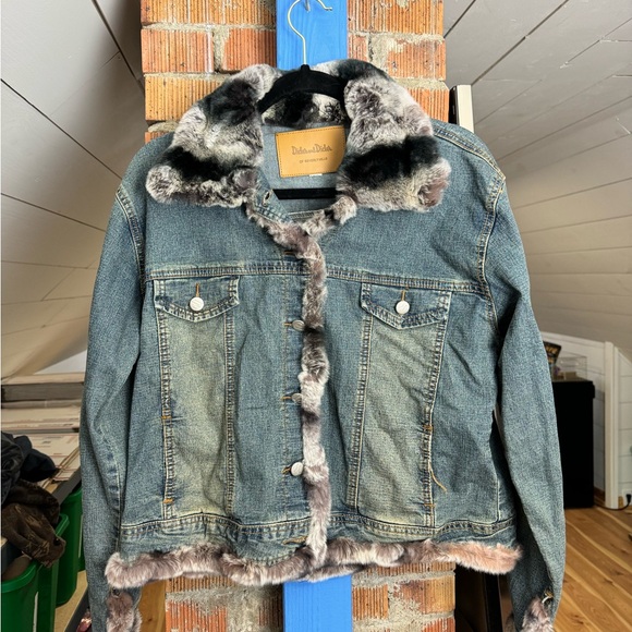 Vintage Dicker & Dicker Fur Trim Denim Jacket - Picture 2 of 6